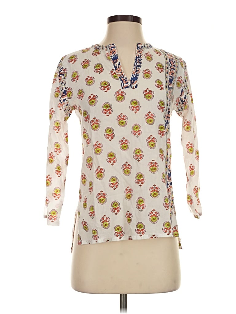 Pre-owned Roller Rabbit 3/4 Sleeve T-shirt In Ivory