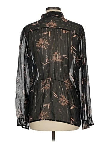 What Goes Around Comes Around Long Sleeve Silk Top (view 2)