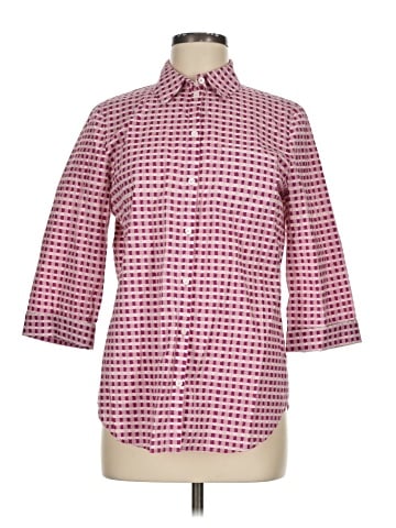 Lafayette 148 New York 3/4 Sleeve Button-Down Shirt (view 1)