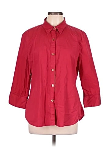 Cali And York 3/4 Sleeve Button-Down Shirt (view 1)