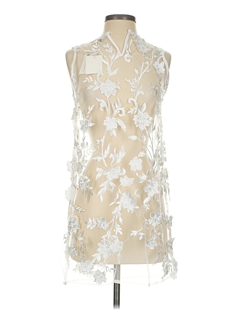 Flat White Cocktail Dress In Ivory
