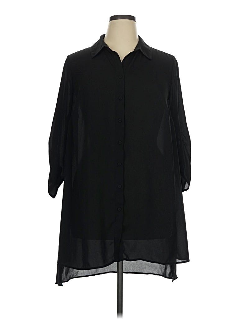 Pre-owned Dr2 3/4 Sleeve Blouse In Black