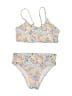 Unbranded Floral Yellow Two Piece Swimsuit Size 12 - photo 1