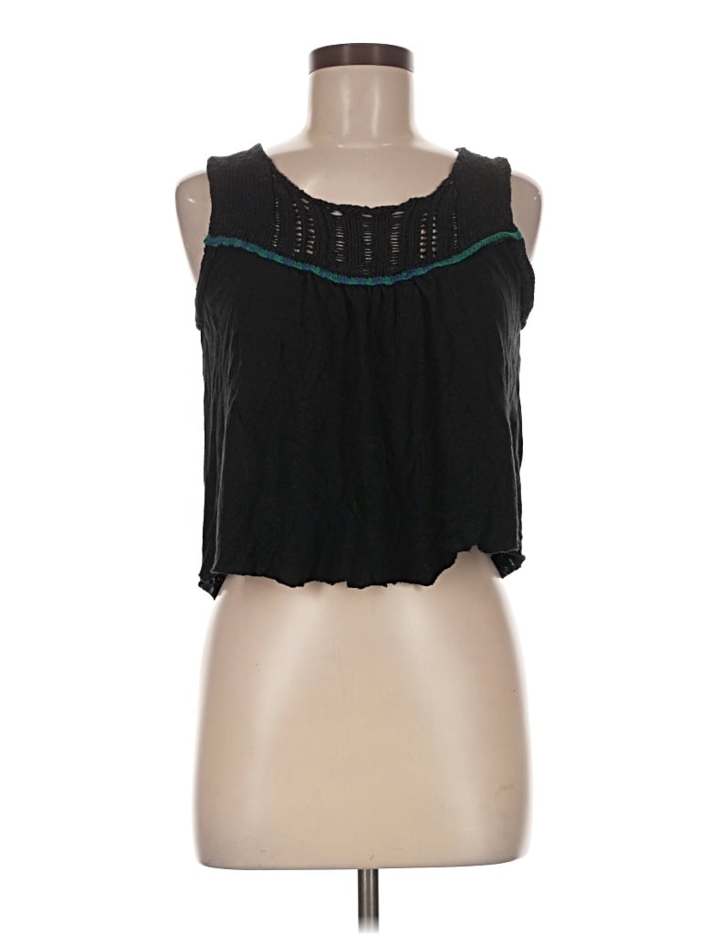 Pre-owned Meadow Rue Sleeveless Top Black Strapless Neckline Tops