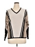 T Tahari Stripes Tan Pullover Sweater Size XL - photo 1