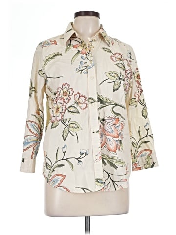 Lauren by Ralph Lauren 3/4 Sleeve Button-Down Shirt (view 1)