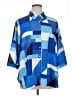 Rose + Olive 100% Polyester Color Block Blue 3/4 Sleeve Blouse Size 1X - photo 1