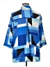 Rose + Olive 100% Polyester Color Block Blue 3/4 Sleeve Blouse Size 1X - photo 2