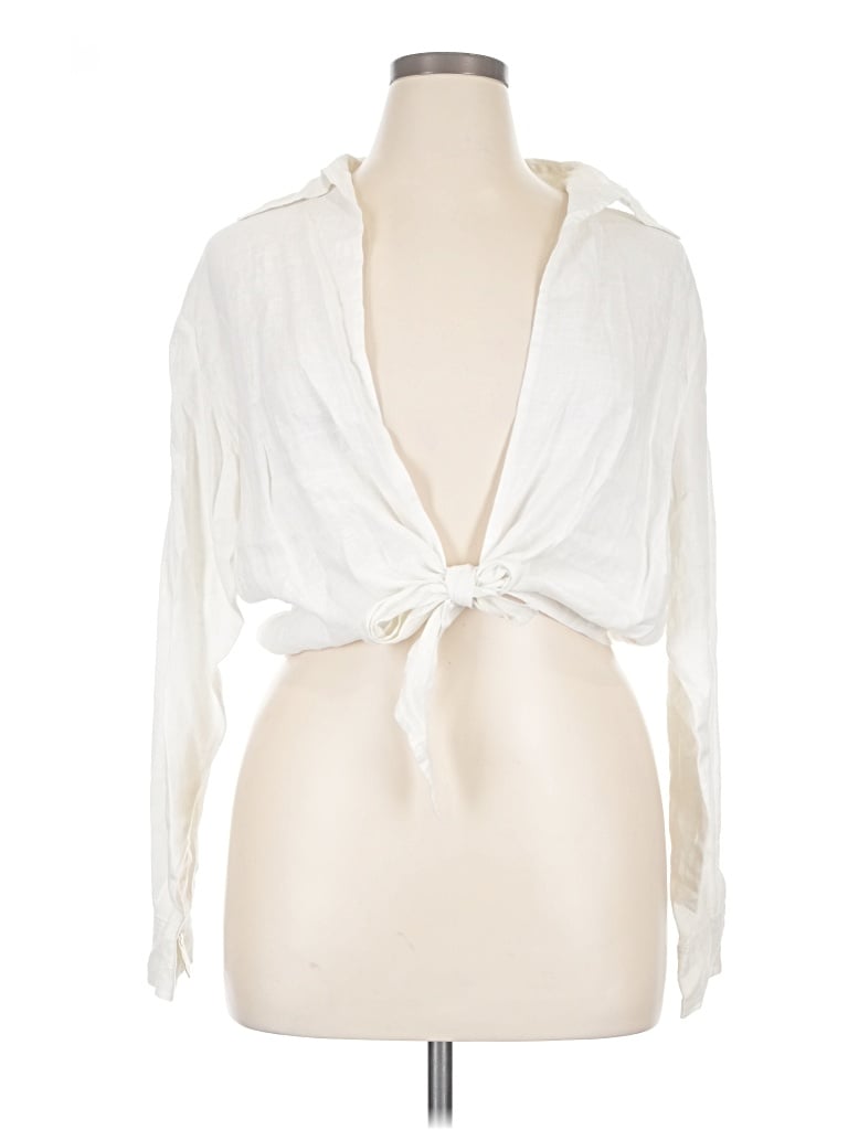 Pre-owned Chico's Design Long Sleeve Blouse In Ivory