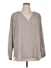 Skies Are Blue 100% Polyester Polka Dots Tan Long Sleeve Blouse Size 1X - photo 1