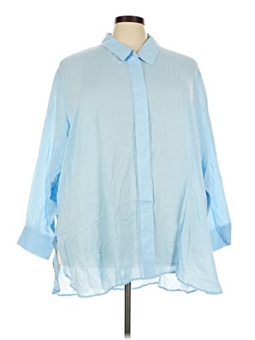 Universal Standard 3/4 Sleeve Button-Down Shirt (view 1)