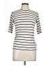 Splendid Stripes Ivory Short Sleeve Turtleneck Size L - photo 1