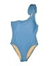 J.Crew Solid Blue One Piece Swimsuit Size 10 - photo 1
