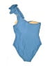 J.Crew Solid Blue One Piece Swimsuit Size 10 - photo 2
