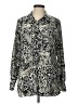 JM Collection 100% Polyester Animal Print Silver Long Sleeve Blouse Size 12 - photo 1