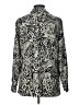 JM Collection 100% Polyester Animal Print Silver Long Sleeve Blouse Size 12 - photo 2
