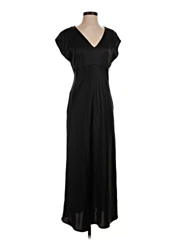 Madewell Wide V-Neck Midi Dress in Satin (view 1)