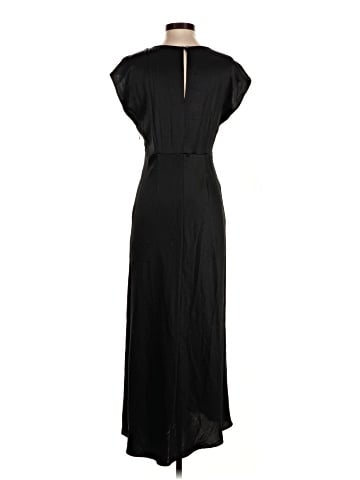 Madewell Wide V-Neck Midi Dress in Satin (view 2)