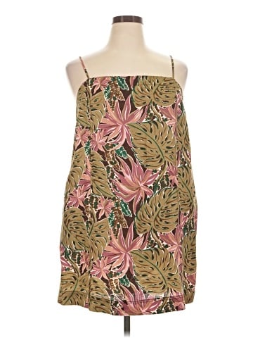 Madewell 100% Linen Goldie Mini Dress in Brushstroke Monstera (view 1)