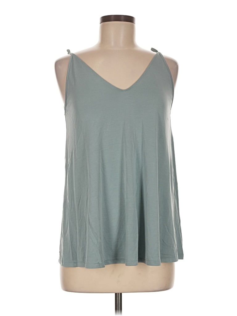 Pre-owned Double Zero Tank Top Gray Halter Neckline Tops