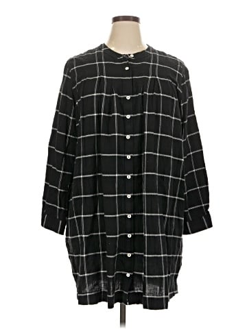 Madewell Collarless Shirtdress in Windowpane (view 1)