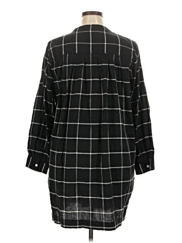 Madewell Collarless Shirtdress in Windowpane (view 2)