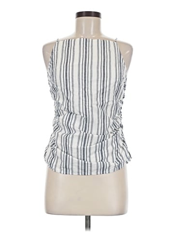 Madewell Ruched Squareneck Tank in Stripe (view 1)