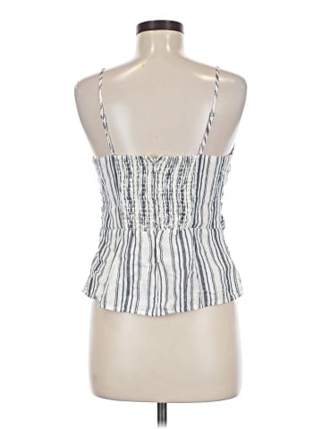 Madewell Ruched Squareneck Tank in Stripe (view 2)