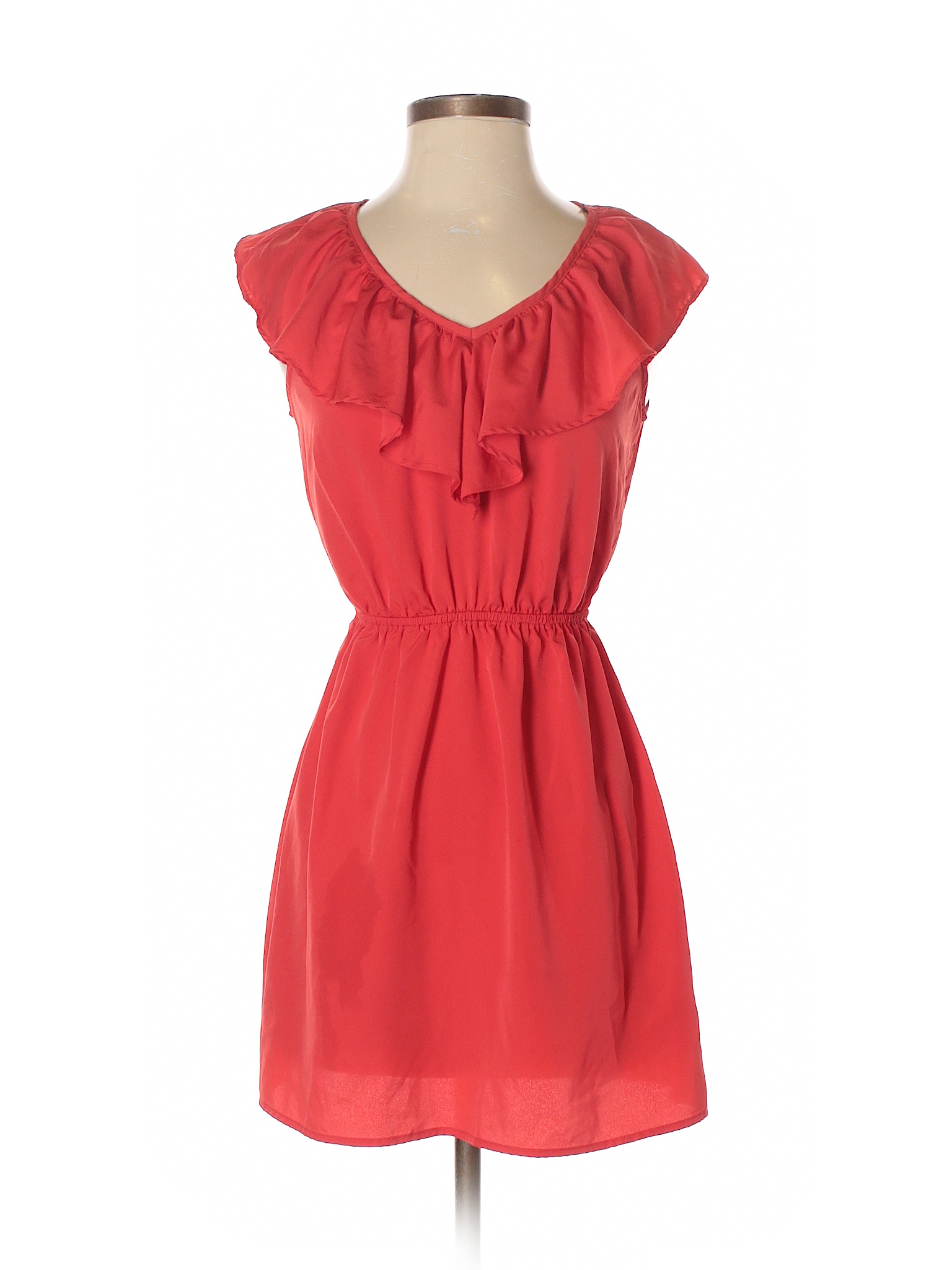 Red ruffle store dress forever 21