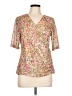 Cable & Gauge Tan Short Sleeve Blouse Size L - photo 1