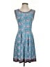 Max Studio Damask Blue Casual Dress Size S - photo 1