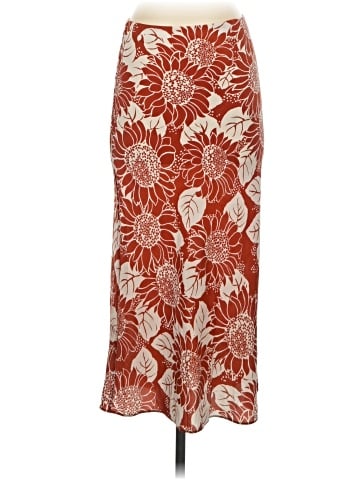 Madewell Silk Midi Slip Skirt in Sunflower Season (view 1)