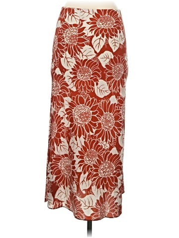 Madewell Silk Midi Slip Skirt in Sunflower Season (view 2)