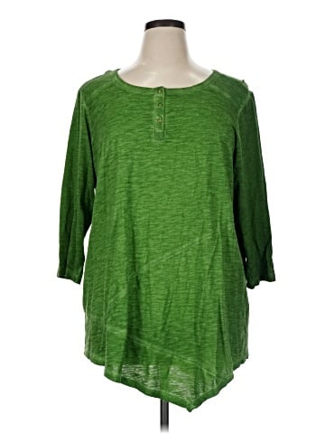 LOGO by Lori Goldstein 3/4 Sleeve Top (view 1)
