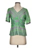 Rose + Olive Green Short Sleeve Blouse Size S - photo 1
