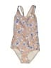 Unbranded Floral Tan One Piece Swimsuit Size 8 (estimated) - photo 1