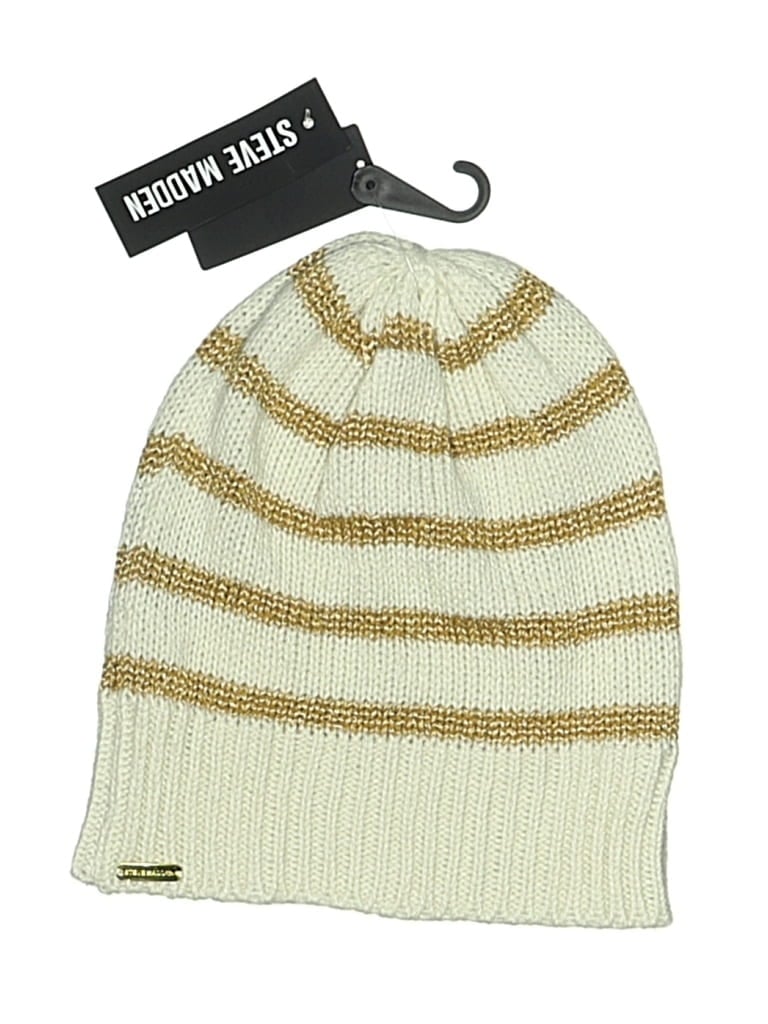 Pre-owned Steve Madden Beanie Hat In Ivory