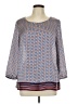 Merona 100% Polyester Blue 3/4 Sleeve Blouse Size L - photo 1