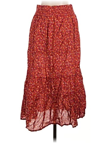 Madewell Smock-Waist Tiered Midi Skirt in Calico Floral (view 2)