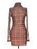 Atoir 100% Polyester Plaid Pink Brown Cocktail Dress Size L - photo 1