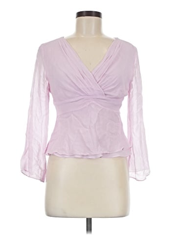 Petite Sophisticate 3/4 Sleeve Silk Top (view 1)