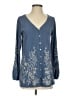 J.Jill Blue Long Sleeve Blouse Size XS - photo 1