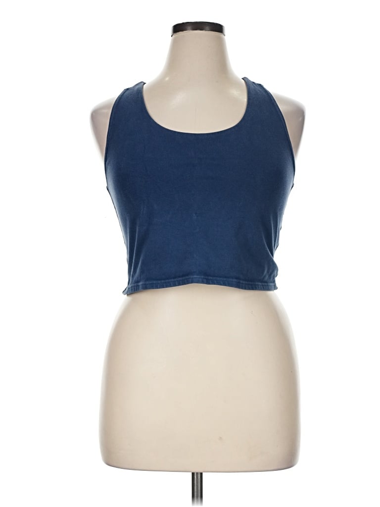Pre-owned Pact Tank Top Blue Halter Neckline Tops