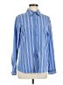 Shein Stripes Blue Long Sleeve Blouse Size 6 - photo 1