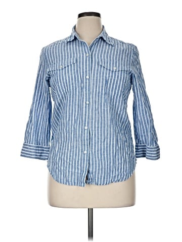 Chaps 3/4 Sleeve Button-Down Shirt (view 1)