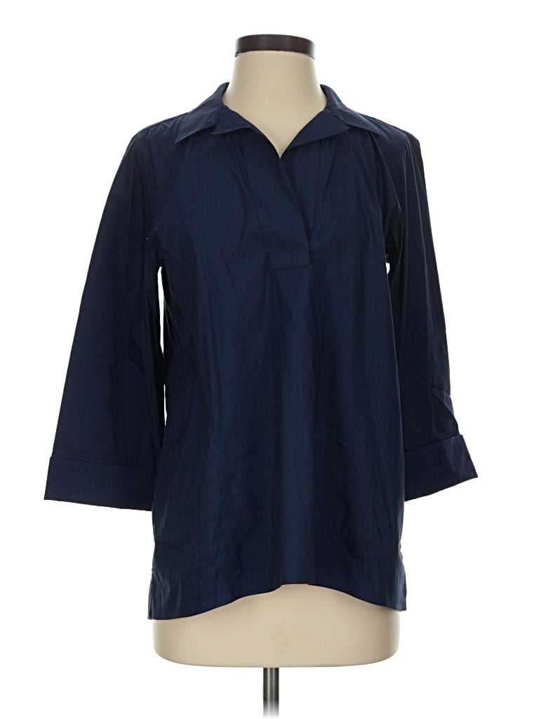 Pre-owned Hinson Wu 3/4 Sleeve Button Down Shirt In Blue