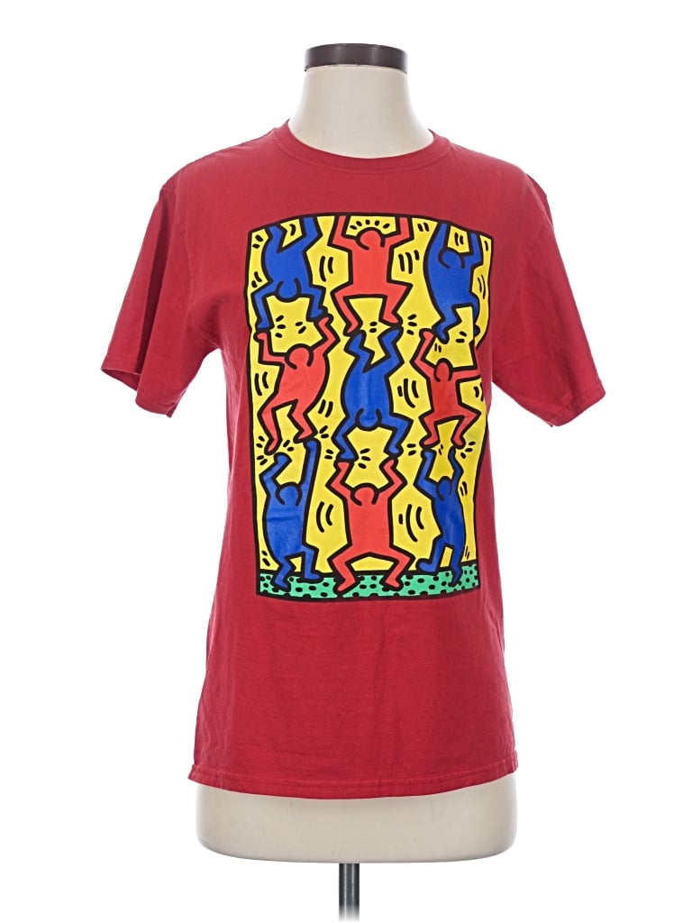 Pre-owned Keith Haring Short Sleeve T-shirt In Red