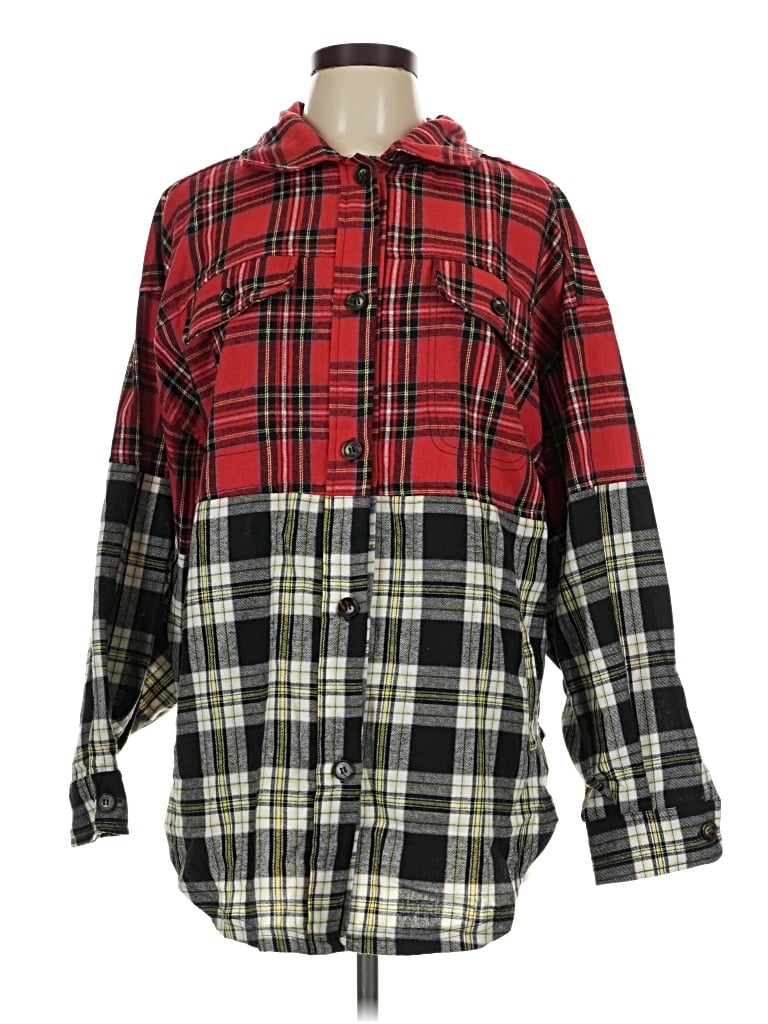 Pre-owned Bibi Long Sleeve Blouse In Red