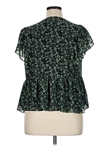 Madewell Georgette Ruffle-Sleeve Peplum Top in Fleur Field (view 2)