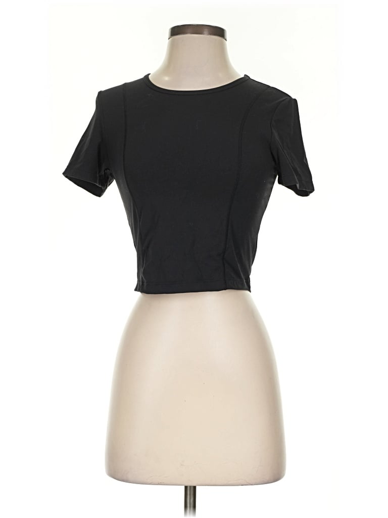 Pre-owned Vici Short Sleeve Top Black Keyhole Neckline Tops